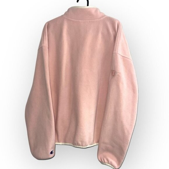 Champion Cream and Pink Cowl Neck Sweater Plush Oversized Fit - Picture 5 of 8